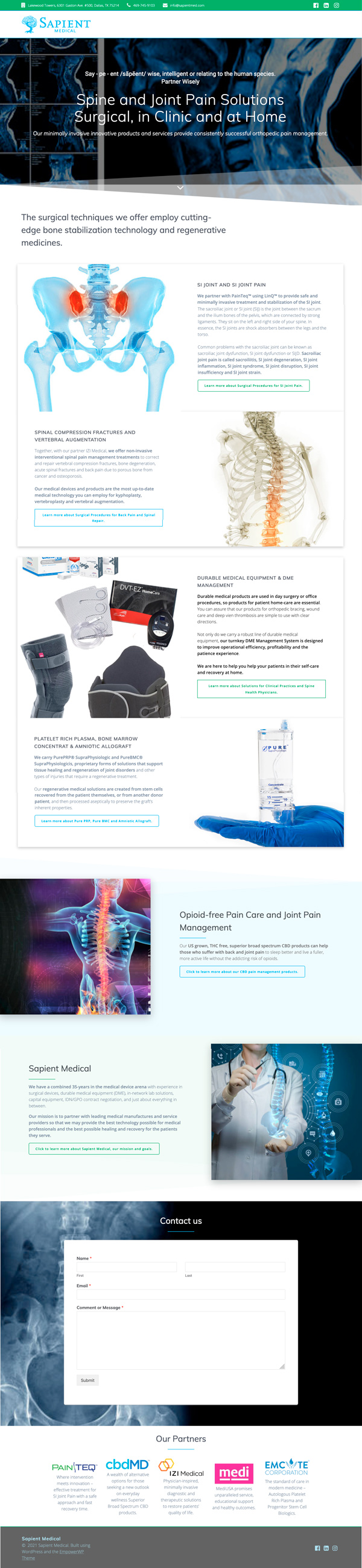 Sapient Medical home page