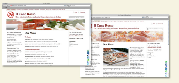 il cane rosso website design