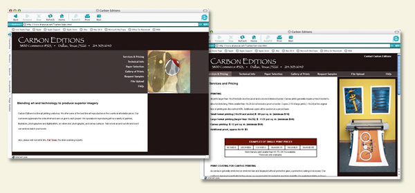 printer's website design