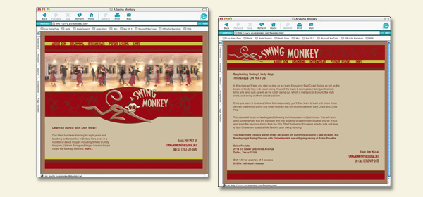 dance instructor website design